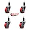 Service Caster 3'' Red Poly Wheel Swivel 1-1/4'' Expanding Stem Caster Set, 4PK SCC-EX20S314-PPUB-RED-114-4 - alternate 4